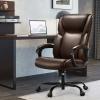 OLIXIS Desk Ergonomic Home Executive Office Chair, High Back & Lumbar Support Adjustable Height 360 Degree Swivel-Brown, 25.59D x 28.93W x 43.89H Inch view 2