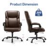 OLIXIS Desk Ergonomic Home Executive Office Chair, High Back & Lumbar Support Adjustable Height 360 Degree Swivel-Brown, 25.59D x 28.93W x 43.89H Inch view 3