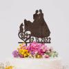 Lesbian Bride And Bride Cake Toppers for Wedding Mrs Same Sex Couple Topper Two Brides Silhouette Wedding Cake Topper with Pit Bull Dog And Doberman Custom LGBTQ Engagement Cake Toppers Wood view 4