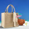 8 Pcs Burlap Tote Bags Bulk, Reusable Jute Tote Bag with 10Yd Ribbon Blank Burlap Gift Bag with Handle Waterproof Beach Tote Bag for Shopping Bridesmaid Gifts Bags 12.2''x10.6''x6.3'' view 3