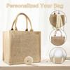 8 Pcs Burlap Tote Bags Bulk, Reusable Jute Tote Bag with 10Yd Ribbon Blank Burlap Gift Bag with Handle Waterproof Beach Tote Bag for Shopping Bridesmaid Gifts Bags 12.2''x10.6''x6.3'' view 4
