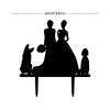 Mrs And Mrs Lesbians Wedding Cake Topper Two Brides Rustic Cake Topper Lesbian Couple Silhouette Wedding Cake Topper with German Shepherd Dog Silhouette Custom Same Sex Couple Toppers Black Acrylic view 2