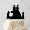 Mrs And Mrs Lesbians Wedding Cake Topper Two Brides Rustic Cake Topper Lesbian Couple Silhouette Wedding Cake Topper with German Shepherd Dog Silhouette Custom Same Sex Couple Toppers Black Acrylic view 3