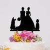 Mrs And Mrs Lesbians Wedding Cake Topper Two Brides Rustic Cake Topper Lesbian Couple Silhouette Wedding Cake Topper with German Shepherd Dog Silhouette Custom Same Sex Couple Toppers Black Acrylic view 4