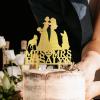 Bride And Bride Silhouette Wedding Cake Topper LGBT Hers Custom Cake Toppers Lesbian Bride And Bride Cake Toppers Mrs And Mrs Cake Topper for Wedding with Siberian Husky Dog Silhouette Acrylic Gold view 2