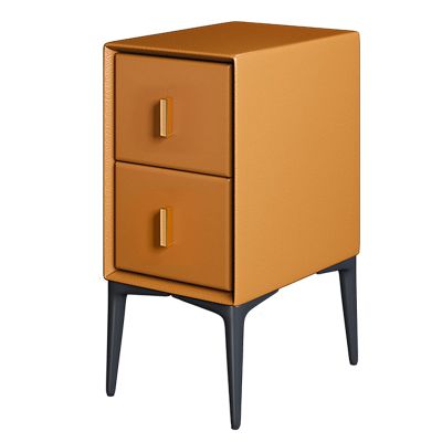 Bedroom Nightstands Nightstands with 2 Drawer, Wood Bedside Tables Tall End Table Modern Style Furniture for Bedroom Living Room 19.6" H Beside Table for Living Room (Color : Orange)