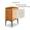 Bedroom Nightstands Nightstands with 2 Drawer, Wood Bedside Tables Tall End Table Modern Style Furniture for Bedroom Living Room 19.6" H Beside Table for Living Room (Color : Orange) view 4