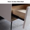 Bedroom Nightstands Bedroom Bedside Wood Single Drawer Tall End Table with Metal Legs Large Capacity Storage Cabinet Modern Style Furniture for Bedroom Living Room 19" H Beside Table for Living Room view 3