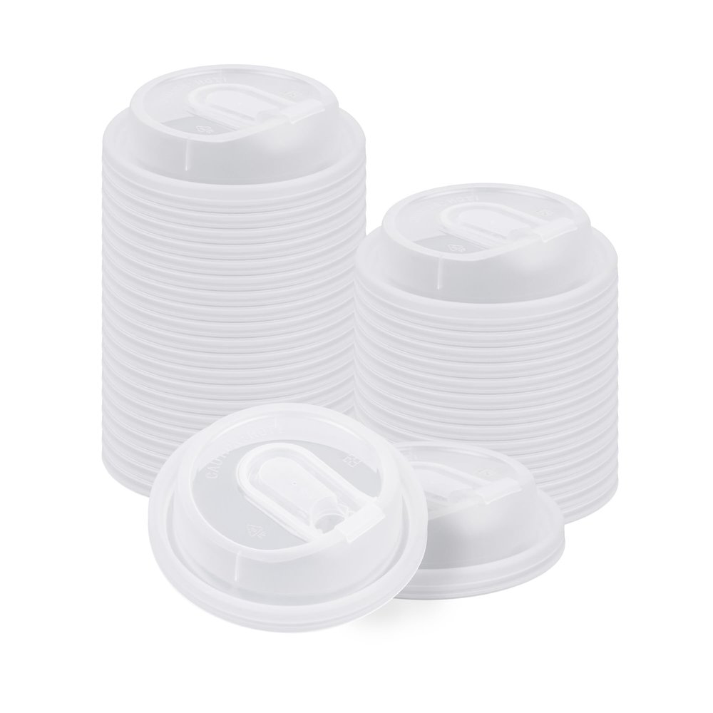 Restaurantware LIDS ONLY: Restpresso Lids For 8 12 16 and 20-OZ Paper Coffee Cups 25 Detachable Plug Disposable Paper Cup Lids - Spout Clear Plastic Hot Cup Lids Cups Sold Separately