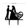 Bride Two Girl Silhouette Wedding Cake Topper Hers Custom Wedding Cake Decoration LGBT Silhouette Toppers Mrs And Mrs Lesbians Cake Topper for Wedding Bride And Bride Cake Toppers Black Acrylic view 2