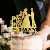 Bride And Bride Silhouette Wedding Cake Topper LGBTQ Custom Cake Toppers Mrs And Mrs Lesbians Wedding Cake Topper Same Sex Couple Cake Topper with Sphynx Cat And Yorkshire Terrier Acrylic Gold view 2