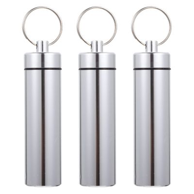 Homoyoyo 3pcs Aluminum Toothpick Holders Portable Cotton Swab Containers Keychain for Outdoor Travel and Daily Use