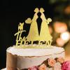 Lesbian Marriage Rustic Cake Topper Mrs And Mrs Wedding Cake Topper Bride And Bride Silhouette Wedding Cake Topper with Rottweiler And Chihuahua LGBT Hers Custom Cake Toppers Acrylic Gold view 1