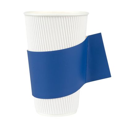 Restaurantware-SLEEVES ONLY: Restpresso Hot Coffee Sleeves With Handle, 50 Disposable Cup Sleeve - Cups Sold Separately, Fits 12-, 16-, And 20-Ounce Cups, Navy Blue Paper Cup Jackets