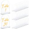 Juexica 30 Packs 5x7 Inch Clear Acrylic Arch Sign - Blank DIY Table Numbers with Stand for Weddings, Office Parties & Menus view 1