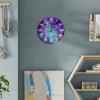 10-Inch Wall Clock Retro Clock Blue Turquoise Purple Star Nebula Space Galaxy Modern Round Wooden Clocks Silent Roman Numerals Farmhouse Wall Decor for Classroom Playroom Nursery Bedrooms Kids Room view 3