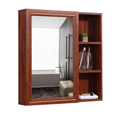 Bathroom Mirror Cabinet Wall Mount Medicine Cabinet for Bathroom, Bedroom, Hallway, Aluminum Storage Cabinet with Single Door Red (Color : Red, Size : 23.5 * 27.5 * 5 inch)