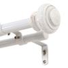 H.VERSAILTEX Elegant Window Treatment Telescoping Double Curtain Rod Set with Classic Cap, 3/4-Inch Diameter, Adjusts from 66 to 120 Inches, White view 1