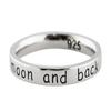 I Love You to The Moon and Back Ring - 925 Sterling Silver Sizes 5-10 Band New view 1