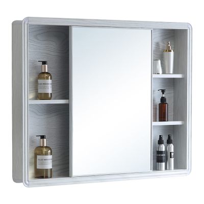 Bathroom Mirror Cabinet with Sliding Door Wall Mount Medicine Cabinet for Bathroom, Bedroom, Hallway, Aluminum Storage Cabinet (Color : White, Size : 27.5 * 27.5 inch)