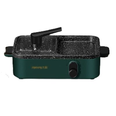 YYDS Hot Pot Multi-Function Cooking Frying and Roasting Shabu Electric Grill Household Hot Pot Barbecue Smokeless Electric Grill (Color : Green)