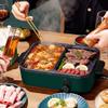 YYDS Hot Pot Multi-Function Cooking Frying and Roasting Shabu Electric Grill Household Hot Pot Barbecue Smokeless Electric Grill (Color : Green) view 4