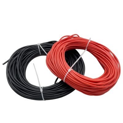 10Meters/Lot Cable 8 10 12 14 16 18 20 22 24 26 28 30 AWG 5M Red and 5M Black