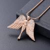 SHEIL Crystal Fairy Angel Wings Cremation Pendant Memorial Necklace Ash Holder Urn Funeral Gifts Keepsake Jewelry view 2