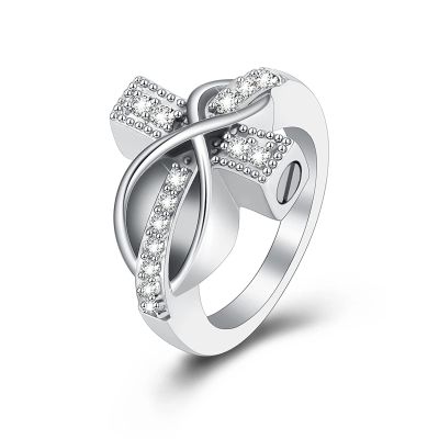 SHEIL Cremation Ring for Ash Cross Memorial Urn Jewelry Human/Pet Ash Holder Stainless Steel Funeral Keepsake Gift for Your Loved One,6