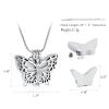 SHEIL Double Butterfly Urn Necklace for Ashes Pendant Pets Cremation Keepsake Necklace for Women Jewelry view 2