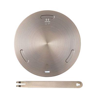 JIENAQIN 9.45inch Induction Cooktop Mat, Induction Converter Heat Diffuser Simmer Ring Plate,Stainless Steel Heat Diffuser Induction Plate with Stainless Handle Adapter Converter (24cm)