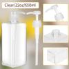 Pump Bottle Dispenser 22oz/650ml Jansburg 2Pack Refillable Square Plastic Lotion Dispenser Empty Lotion Pump Bottle for Essential Oil Lotion, Shampoo, Bathroom Travel Clear view 2
