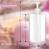 Pump Bottle Dispenser 22oz/650ml Jansburg 2Pack Refillable Square Plastic Lotion Dispenser Empty Lotion Pump Bottle for Essential Oil Lotion, Shampoo, Bathroom Travel Clear view 3
