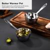 Zerodis Butter Warmer Pot, 300ML Stainless Steel, Silver, No Lid view 2