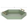 Kate and Laurel Lipton Modern Hexagon Tray; 18 x 18; Sage Green with Gold Handles; Midcentury Decorative Serving Tray for Storage and Display in Living Room Decor Scheme view 2