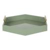 Kate and Laurel Lipton Modern Hexagon Tray; 18 x 18; Sage Green with Gold Handles; Midcentury Decorative Serving Tray for Storage and Display in Living Room Decor Scheme view 3