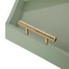 Kate and Laurel Lipton Modern Hexagon Tray; 18 x 18; Sage Green with Gold Handles; Midcentury Decorative Serving Tray for Storage and Display in Living Room Decor Scheme view 4