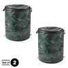 29.5-Gallon Pop up Outdoor Garbage Can Set - Set of 2 Collapsible Trash Cans for Parties, Yard Waste, or Laundry - Camping Accessories by Wakeman view 4