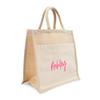 WEDDINGSTAR Personalized Medium Woven Jute Tote Bag With Pocket - Script Font view 3