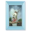 Guardian Angel Picture, Pearlized Blue 5-1/2"x7 Frame, Beaded Lip, Under Glass view 1