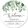 3-Inch Round Wedding Welcome Stickers - Set of 24 (Greenery) view 1