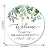 3-Inch Round Wedding Welcome Stickers - Set of 24 (Greenery) view 2