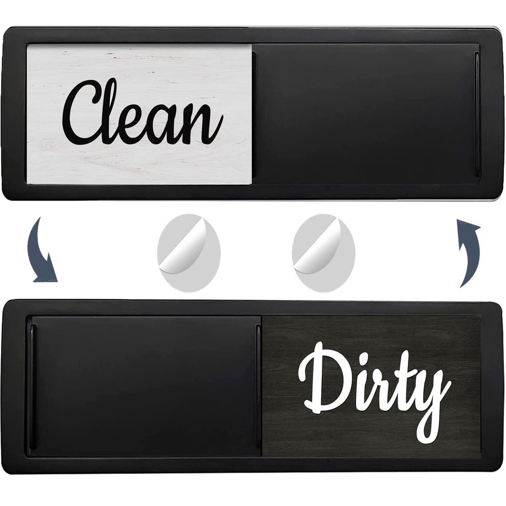 Oxepleus Clean Dirty Magnet for Dishwasher Farmhouse Design (B-Black)