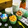 Potchen 50 Pack Paper Soccer Ice Cream Cups, 9 oz Snack Cups Disposable Dessert Soup Bowls, Sports Themed Soccer Birthday Decorations Food Containers for Team Celebration Hot or Cold Food Supplies view 2
