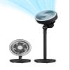 PELONIS Air Circulator Fan | 2 In 1 Table Pedestal Fan | Adjustable Height| 75-Degree Tilt |7-inch airfoil fan blades| 3 Speeds | Low Noise |Solid Base| for Home, Office, Dorm | Black view 1