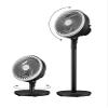 PELONIS Air Circulator Fan | 2 In 1 Table Pedestal Fan | Adjustable Height| 75-Degree Tilt |7-inch airfoil fan blades| 3 Speeds | Low Noise |Solid Base| for Home, Office, Dorm | Black view 2