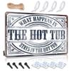 gaeruite Garage Tin Sign What Happens in The Hot Tub Stays in The Hot Tub Sign Decore for Room Patio Decor (Size : 20X30CM) view 1