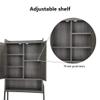 apexnova Over The Toilet Storage Cabinet, Wooden Space-Saving Bathroom Organizer Shelf Over Toilet Storage Rack with Double Door and Adjustable Feet view 4
