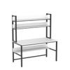 Aquzee Computer Desk, Easy Assembly Gaming Table with Hutch and Shelves, 4 Tiers Desk with Large Wood Desktop, Metal Legs, Ideal for Storage Study Work Writing Homework, White, 55Wx65Hx23.6D Inches view 4