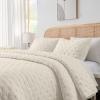 HIARUO 3-Piece King Quilt Set - Soft Warm Ultrasonic Reversible Coverlet Bedspread Set (104 x 90 Inch) with 2 Pillow Sham (20 x 26 Inch), Beige view 2
